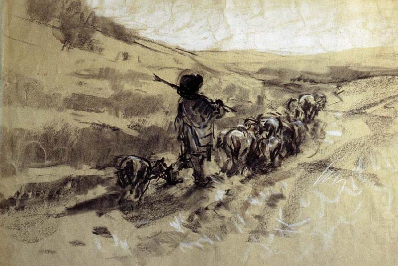 Nicolae Grigorescu Shepherd with his Herd oil painting picture